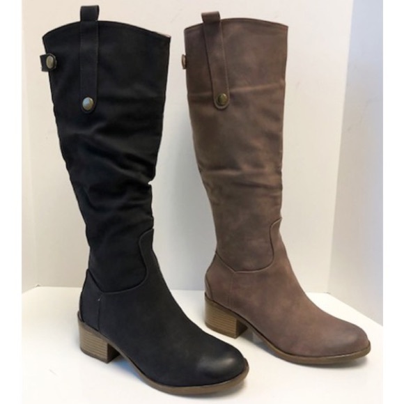 KNEEL HIGH CHUNKY HEEL BOOT - Picture 5 of 6